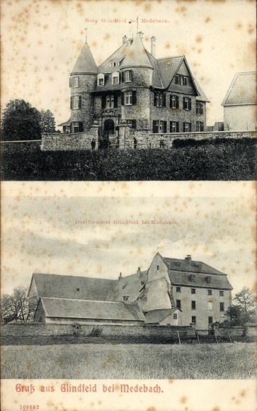 Postcard Glindfeld Medebach in the Hochsauerlandkreis, Glindfeld Castle, Forestry Office