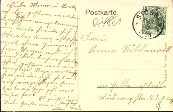 Postcard Stößen, Schulstrasse, elementary school