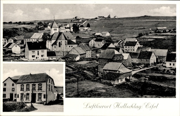 Ak Hallschlag in der Eifel, Gesamtansicht, Gasthof-Pension Schneider-Willems