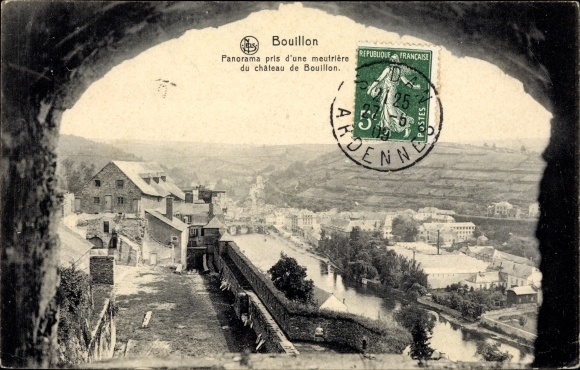 Postcard Bouillon Wallonia Luxembourg, meurtriere du chateau