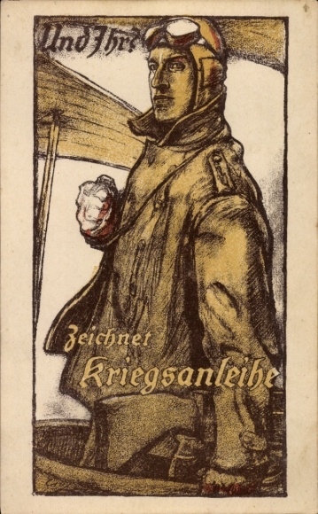 Artist Postcard Erler, And you?, Subscribes to war bonds, Fighter pilot