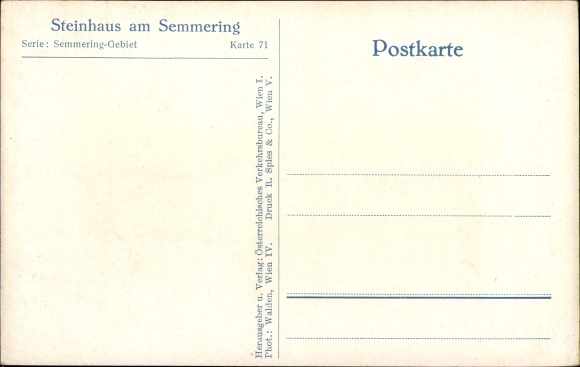 Postcard Steinhaus am Semmering Styria, partial view