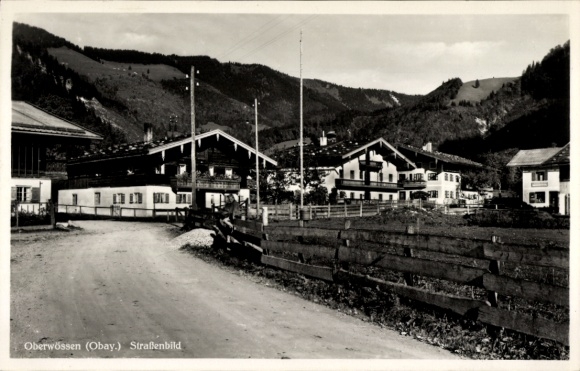 Postcard Oberwössen Unterwössen Upper Bavaria, street scene