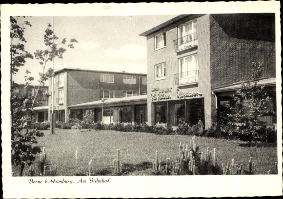 Ansichtkaart Hamburg Wandsbek Farmsen Berne, bij het treinstation