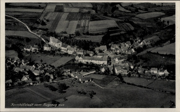 Ak Kornhöfstadt Scheinfeld Mittelfranken, Luftaufnahme