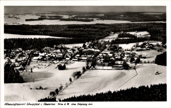 Ak Königsfeld im Schwarzwald Baden, Schneelandschaft, Höhenluftkurort  Flugzeug