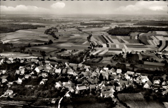 Postcard Brettheim Rot am See Württemberg, aerial photograph
