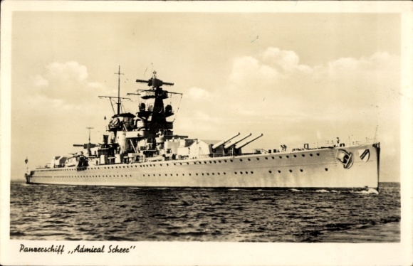 Ak Duits oorlogsschip, slagschip Admiral Scheer, Kriegsmarine
