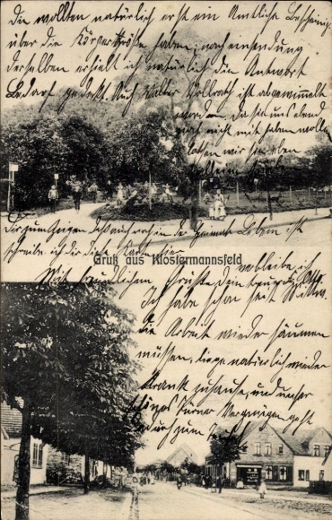 Postcard Klostermansfeld in Saxony-Anhalt, street views