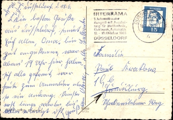 Postcard Frankfurter Rhein Main commercial airport, Lufthansa passenger plane, Pan American