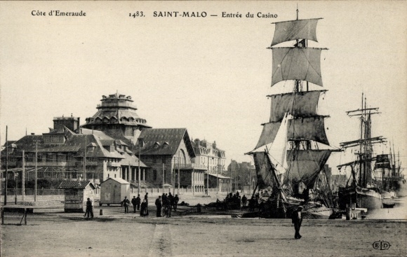 CPA Saint Malo Ille et Vilaine Bretagne, Côte d'Emeraude, Entrée du Casino