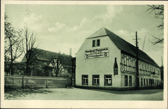Ansichtkaart Dresden Südwest Gompitz Pennrich, Gasthof Pennrich, eigenaar Willy Schäfer