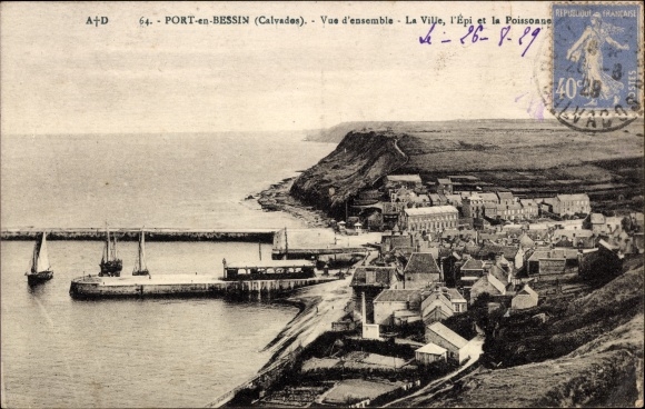 Ak Port en Bessin Calvados, Vue d'ensemble, La Ville, L'Epi