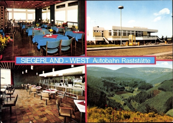 Ansichtkaart Freudenberg in Noordrijn-Westfalen, wegrestaurant Siegerland West, Hildegard Sauer
