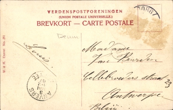 Postcard Ålborg Aalborg Denmark, train station