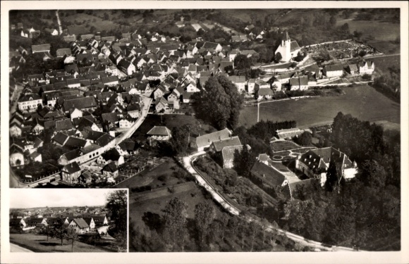 Ak Königsbach Stein in Baden, Fliegeraufnahme