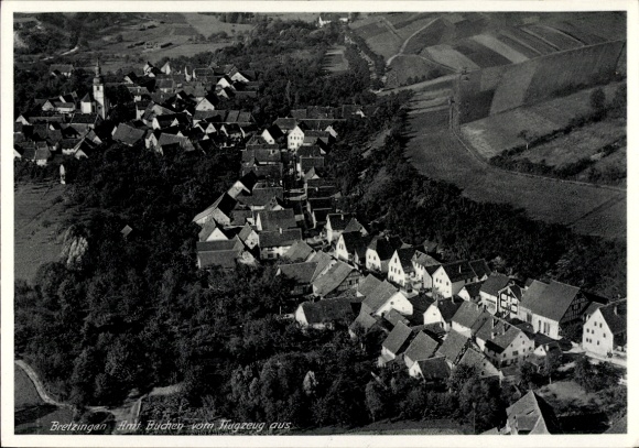 Postcard Bretzingen Hardheim in the Odenwald, aerial photograph