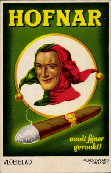 Postcard Valkenswaard, Vloiblad, Hofnaar, cigar advertising
