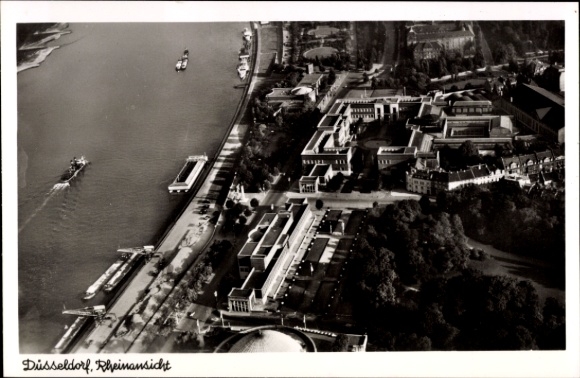 Ak Düsseldorf am Rhein, Fliegeraufnahme