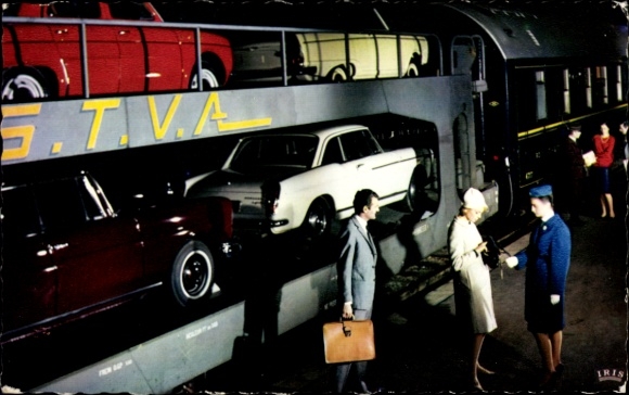 Ak Chemins de fer Francais, Train Auto Couchettes, Autotransport, Eisenbahn, Auto Reisezug