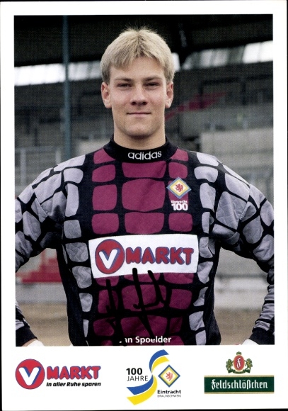 Autograph card footballer Jan Spoelder, Eintracht Braunschweig, autograph