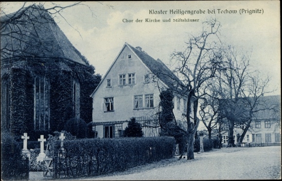Postcard Heiligengrabe in the Prignitz, monastery Stift zum Heiligengrabe, choir of the church, monastery houses