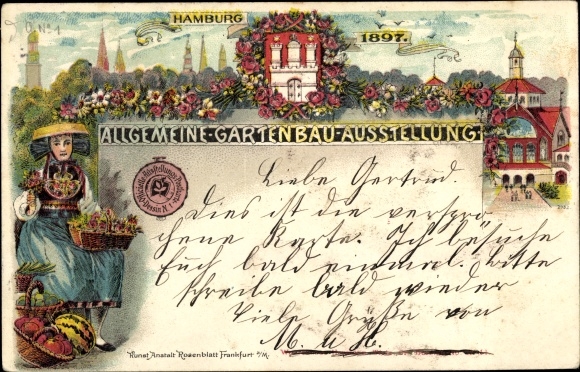 Chromo-Litho Hamburg, General Horticultural Exhibition 1897, Vierländerin