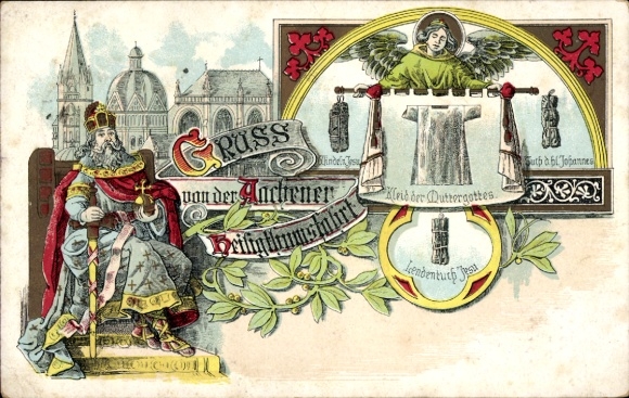 Chromo-Litho Aachen in North Rhine-Westphalia, Aachen shrine trip, dress of the Mother of God, loincloth