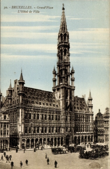 Postcard Bruxelles Brussels, Grand'Place, Town Hall