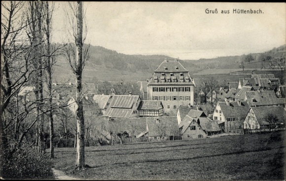 Ak Hüttenbach Simmelsdorf in Mittelfranken, Ansicht von   Architektur, ländliche Umgebung, Bäume