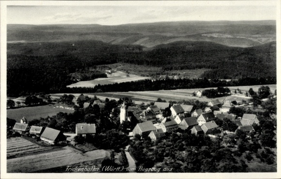 Postcard Frickenhofen Gschwend in the Ostalbkreis Württemberg, aerial photograph