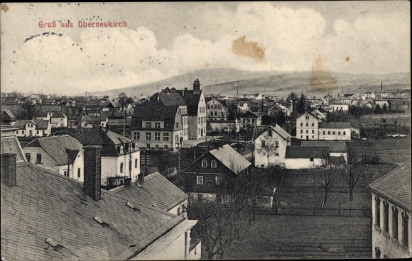 Postcard Oberneukirch Neukirch in the Lausitz, view over the roofs of the city