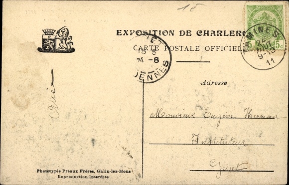 PC Charleroi Wallonia Hainault, Exhibition 1911, Luna Garden