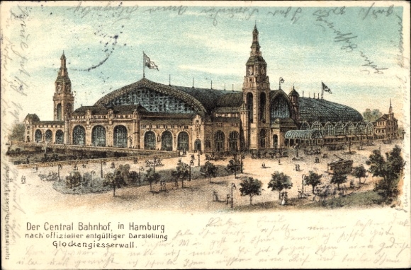 Postcard Hamburg Mitte Sankt Georg, Hauptbahnhof, Glockengießerwall