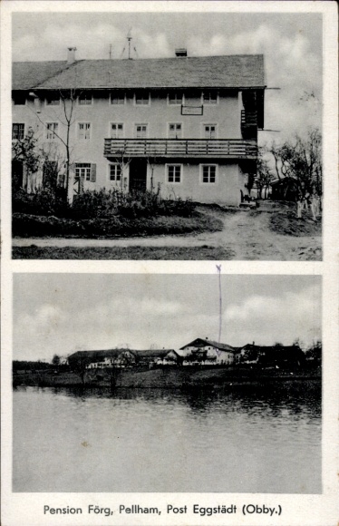 Postcard Pellham Eggstädt Eggstätt in Upper Bavaria, Pension Förg