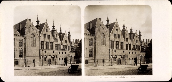 Stereo photo Bruges Bruges Flanders West Flanders, Le Palais du Franc