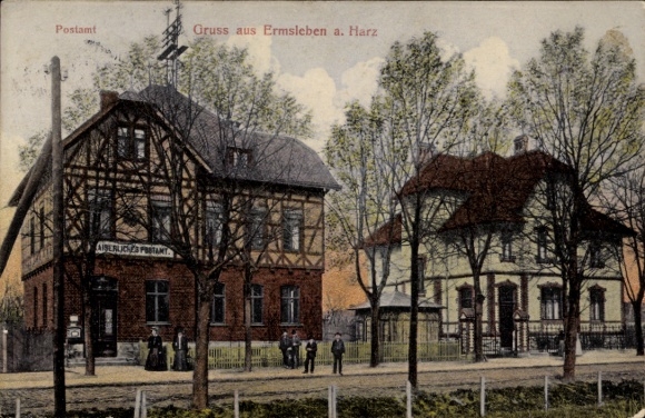 Ak Ermsleben Falkenstein Harz, postkantoor