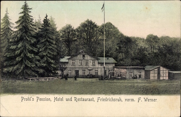 Ak Friedrichsruh Aumühle in het hertogdom Lauenburg, Prohl's Pension, Hotel en Restaurant, F. Werner