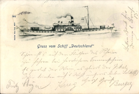 Postcard HAPAG Dampfer Deutschland, passenger ship