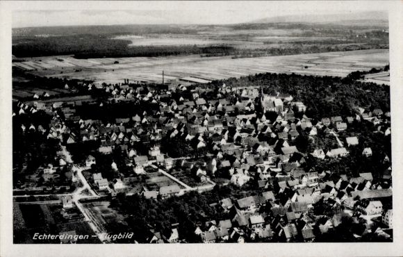 Postcard Echterdingen on the Fildern, aerial photograph