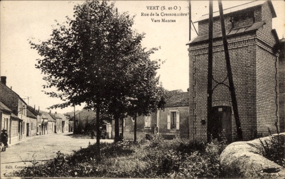 Postcard Vert Yvelines, Rue de la Cressonniere verse Mantes