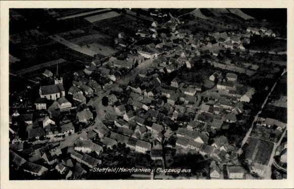 Ak Stettfeld in Mainfranken, Fliegeraufnahme