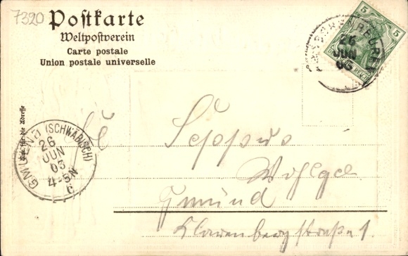 Embossed passepartout PC Hohenstaufen Göppingen in Württemberg, general view
