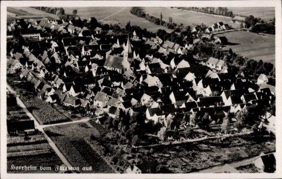 Postcard Horrheim Vaihingen an der Enz, aerial photograph