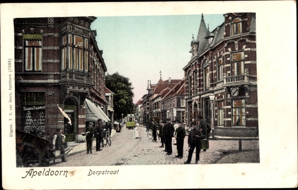 Golden Windows Leuchtfenster Postcard Apeldoorn Gelderland, Dorpstraat