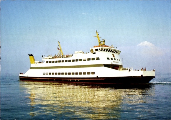 Ak Insel Föhr Nordfriesland, MS Uthlande, Personen- und Autofähre der Wyker Dampfschiffsreederei