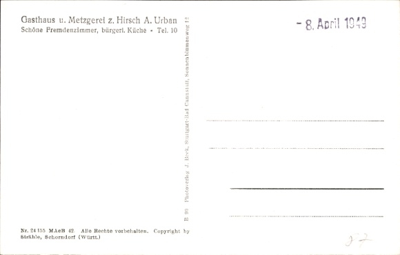 Postcard Boos (near Memmingen) in Swabia, aerial photograph, Gasthaus z. Hirsch A. Urban