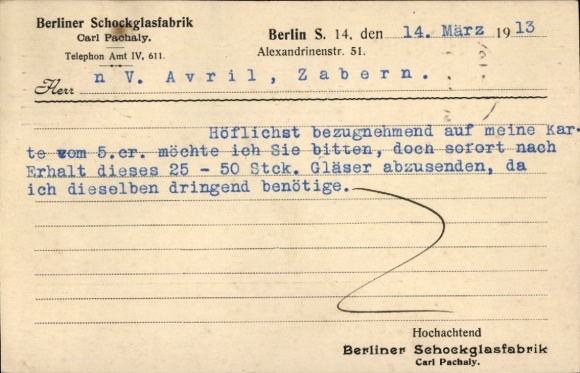 Ak Berlin Kreuzberg, Berlijnse schokglasfabriek Carl Pachaly, Alexandrinenstraße 51