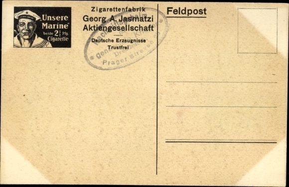 Artist PC Renatus, Otto, portrait of August von Mackensen, signature, Jasmatzi cigarette factory