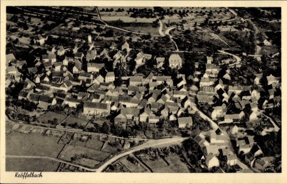 Postcard Kröffelbach Waldsolms in the Taunus Hesse, aerial photograph